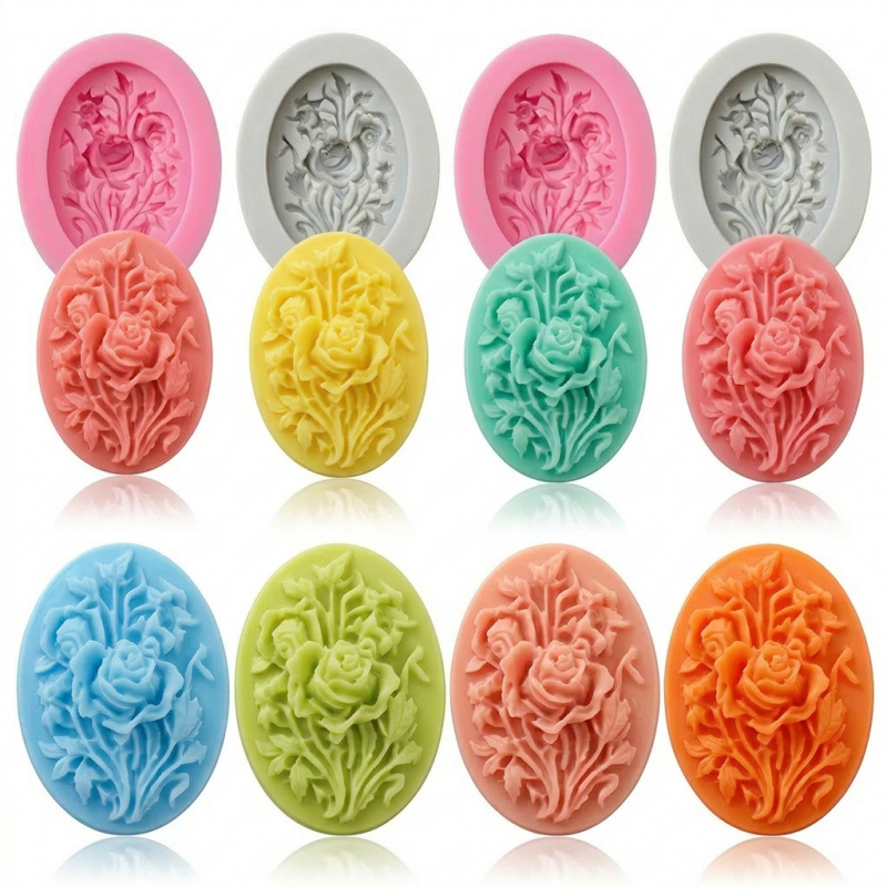 Soap Making Instructions - 4 силиконовые формы в форме цветка,